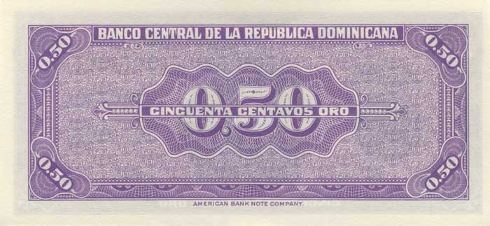 Обратная сторона банкноты Доминиканской республики номиналом 50 Сентаво