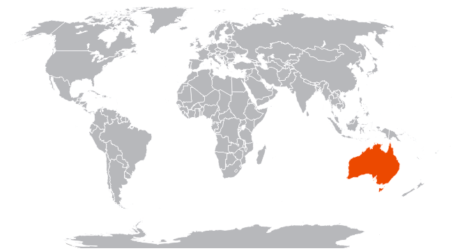 Австралия на карте мира