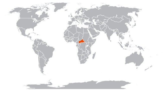 Центральноафриканская Республика на карте мира