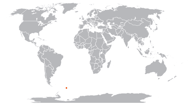 Южная Георгия и Южные Сандвичевы острова на карте мира
