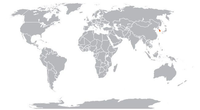 Республика Корея на карте мира