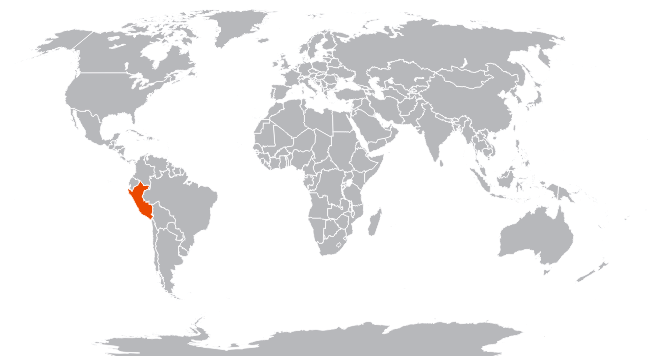 Перу на карте мира