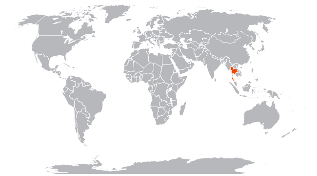 Таиланд на карте мира