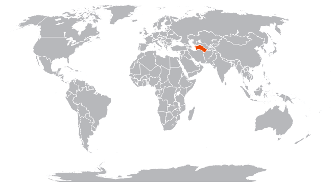 Туркменистан на карте мира