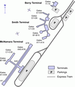 Схема подъезда к аэропорту Детройта
