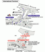 Схема терминалов авиакомпании JAL аэропорта Ванкувера