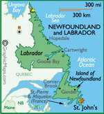 Карта Ньюфаундленда и Лабрадора