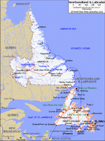 Карта дорог Ньюфаундленда и Лабрадора