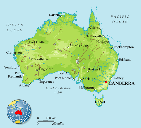 Подробная карта Австралии