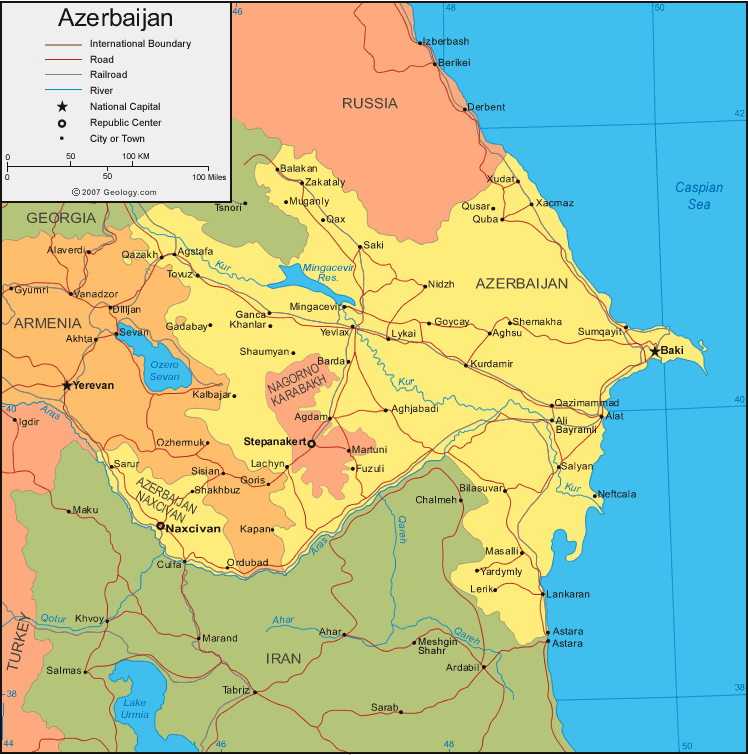 Подробная карта Азербайджана