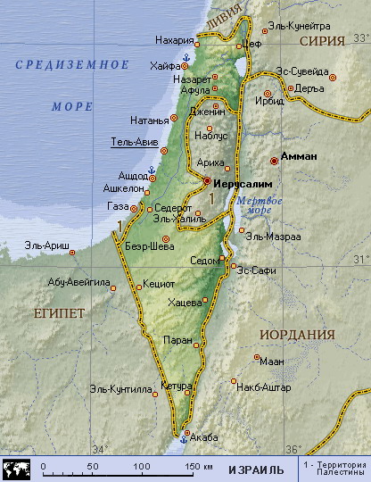 Подробная карта Израиля