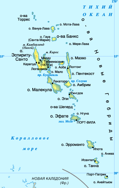 Подробная карта Вануату