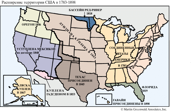 Расширение территории США, 1783—1898