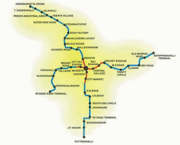 Схема метро Бангалора
