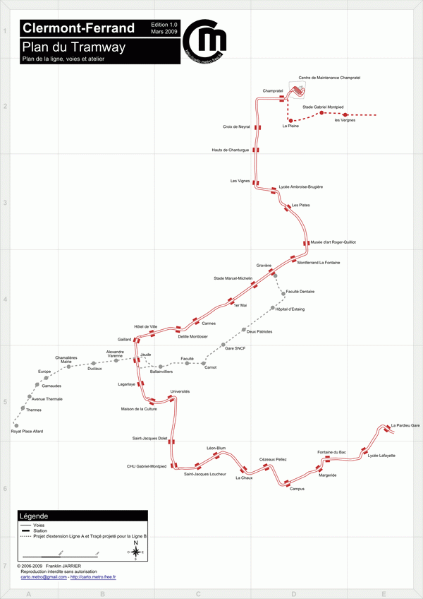 Схема метро Клермон-Феррана