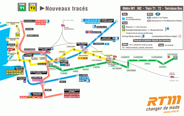 Схема метро Марселя