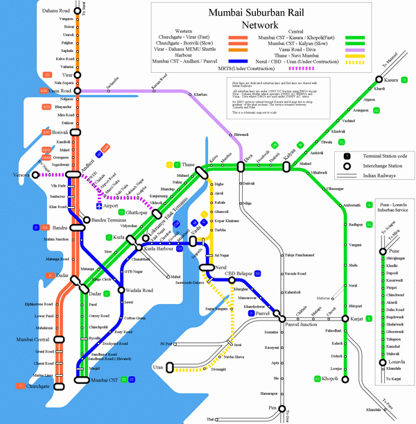 Схема метро Мумбаи