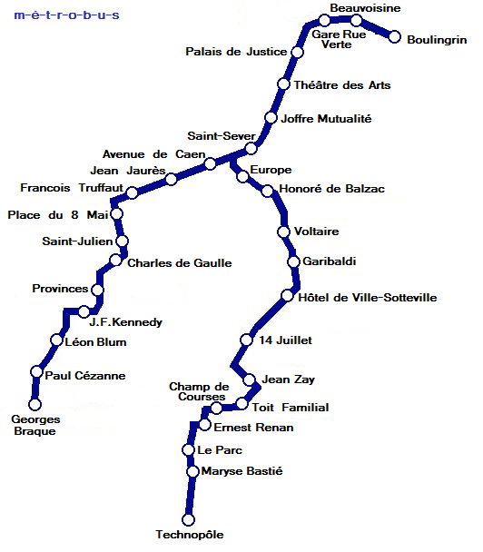 Схема метро Руана