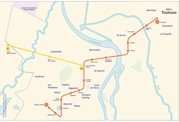 Схема метро Тулузы