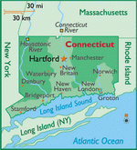 Карта Коннектикута