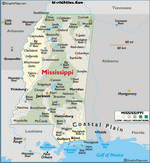 Карта Миссисипи