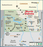 Карта Северной Дакоты