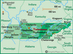 Карта Теннесси