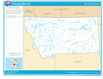 Карта рек и озер Монтаны