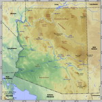 Карта рельефа Аризоны