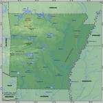 Карта рельефа Арканзаса