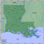 Карта рельефа Луизианы