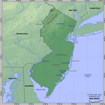 Карта рельефа Нью-Джерси