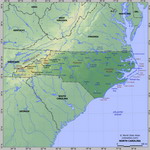 Карта рельефа Северной Каролины
