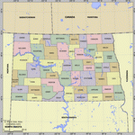 Карта деления Северной Дакоты