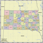 Карта деления Южной Дакоты