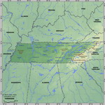 Карта рельефа Теннесси