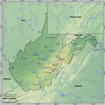 Карта рельефа Западной Вирджинии